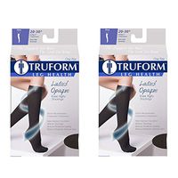 Truform Women's Compression 20-30 mmHg Knee High Open Toe Stockings Black, X-Large, 2 Count