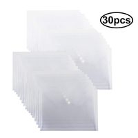 Jakie-Mar30pcs Plastic Envelope Poly Envelope Folder with Snap Button Closure Waterproof File Folder A4 Letter Size