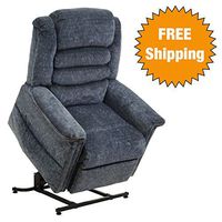 Catnapper Power Lift Full Lay-Out Recliner with Deluxe Heat & Massage - Plush Chaise Seating - Soft and durable polyester fabric (Galaxy) - Weight Capacity 350 lb.