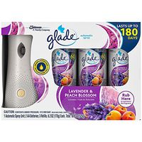 Glade Automatic Spray Lavender & Peach Blossom 1 Automatic Spray Unit; 2 AA Batteries; 3 Refills, 6.2 oz Each, Total: 18.6 oz