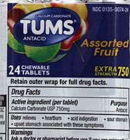 Tums Extra Strength Antacid Tablets, Assorted Flavors - 12 X 3 Rolls