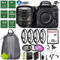 Nikon D750 DSLR Full Frame Camera with 24-120mm VR Lens + 4 Piece Macro Close-Up Set + 3PC Filter Kit (UV FLD CPL) + Tripod + Backpack + 2 Year Extended Warranty