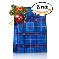 Decorative Gift Favor Boxes with Lid, Set of 6, Best Designer Quality for Birthday, Wedding, Holidays, by Giovanni Grazielli Blue Plaid Gilt, (12 x 2.75 x 8.5 in)