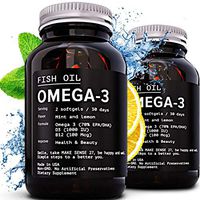 [2 Pack] Omega-3 Premium Fish Oil + D3 + B12 = 2400 mg | Triglyceride 1560 mg (880 mg EPA & 660 mg DHA) - Heart Health, Brain Development & Joint Support - Burpless