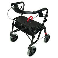 PCP Lightweight Folding Rollator Walker, Black