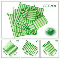 Kirkwood Kitchen Bamboo Fiber Cleaning Cloths Kitchen Towels and Dish Cloths Sponge Set, Pack of 9