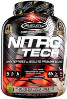 MuscleTech NitroTech Pure Whey Protein, 100% Whey Protein Powder, Whey Isolate and Whey Peptides, Cookies and Cream, 4 Pound