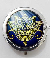 BlackKey Lotus Flower 3-Compartment Decorative Pocket Gift Box Case Organizer for Pill, Color 1 -1513