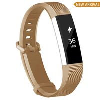 POY Compatible Bands Replacement for Fitbit Alta/Fitbit Alta HR, Adjustable Sport Wristbands for Women Men, Small Tan