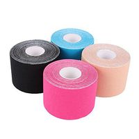 Kinesiology Elastic Tape,5cmx5m Waterproof Sports Athletic Tape for Knees Shoulders Muscle Elbow and More Support (Pack of 2) (Black)