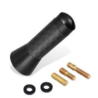 1.4" Carbon Fiber Short Stubby Antenna - SIZZLEAUTO Vehicle Car Truck AM/FM Radio Aluminum Black Aerial Mast Universal Replacement