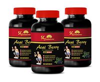 Immune Support Sugar Free - ACAI Berry Extract 1200 Mg - acai Roots Pure acai - 3 Bottles (180 Capsules)