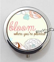 BlackKey Bloom Where You are Planted Quote 3-Compartment Decorative Pocket Gift Box Case Organizer for Pill, Color 1 -730