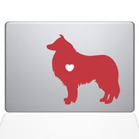 The Decal Guru I Love My Collie Decal Vinyl Sticker, 13" MacBook Pro (2015 & Older Models), Red (1475-MAC-13P-DR)