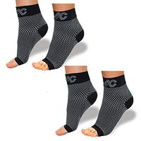 Plantar Fasciitis Socks for Men & Women - Best Compression Foot Sleeves with Arch Support (2 Black, Small)