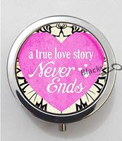 BlackKey A True Love Story Never Ends 3-Compartment Decorative Pocket Gift Box Case Organizer for Pill, Color 1 -573