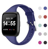 Acrbiutu Bands Compatible with Fitbit Versa, Slim Thin Replacement Narrow Silicone Sport Accessory Strap Wristband Compatible for Fitbit Versa Smart Watch