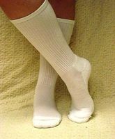MDI J-800 Roomy Diabetic Socks - White Crew, Large