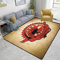 YucouHome Movie Theater Chevron Area Rug for Nursery, Old Movie Camera Surrounded by Stars on Grungy Background, Fashionable High Class Living Bedroom Rugs(4'x 6') Pale Brown Vermilion Black