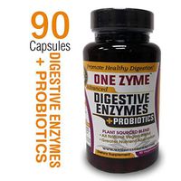 OneZyme - Best Digestive Enzymes Supplement with Probiotics - Plant Based and Dairy Free, Gluten Free Support Healthy Digestion - Serving 3 Times Daily - 90 Capsules