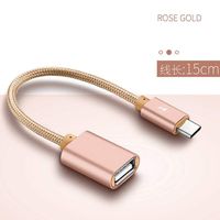 Exteren Metal USB C 3.1 Type C Male to USB Female OTG Data Sync Converter Adapter Cable New Organizer (Rose Gold)