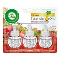 Air Wick Scented Oil Air Freshener, Apple Cinnamon Medley Scent, Triple Refills 3 ea (Pack of 12)