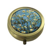 LCTCKP Vincent Van Gogh Almond Blossom Custom Fashion Hot Bronze Pill Box Western Medicine Tablet Decorative Box