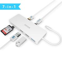 USB C Hub, SOLOS 7 in 1 Laptop Docking Station with Type C Port, 4K HDMI, USB 3.0, 2 USB 2.0 and SD TF Card Reader USB C Dongle Adapter Dual Monitor Compatible for MacBook Pro Dell Docking Station