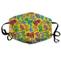 Dinosaur Pattern Dust Mask,Washable and Reusable Cleaning Gardening Outdoor Activities Warm Windproof Mask