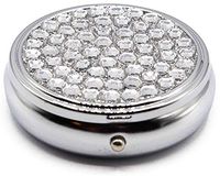 Crystal Rhinestones - Pocket Purse Portable Travel Pill Box & Medicine Organizer (3 Compartments)