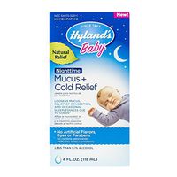 Baby Cold Medicine, Nighttime Infant Cold and Cough Medicine, Decongestant, Hyland's Baby Mucus and Cold Relief, 4 Fluid Ounce (Packaging May Vary)
