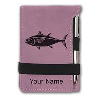 Mini Notepad, Tuna Fish, Personalized Engraving Included (Pink)