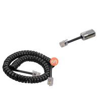 SINCODA 6 FT Uncoiled /1.2 FT Modular Coiled Telephone Phone Handset Curly Cable Cord + 360° Telephone Cord Detangler Extended Rotating Landline Cable Detangler Swivel Cord Untangler Telephone Accesso