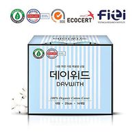 DAYWITH Certified Organic Cotton Menstrual Large Pads Ultra Thin Natural Sanitary Napkins with Wings 11.42 inch (14 PCS)