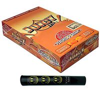 Herb Airtight Tube Pocket Protector with Juicy Jay's Peaches & Cream 1.25 Flavored Hemp Rolling Papers 24 Count Box DC Crafts Nation- Happy Face