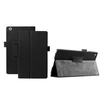 Protective ipad/tablet Case, Egmy Popular Ultra Slim Flip Floding Leather Case Stand Cover for Lenovo Tab3 8.0 (Black)