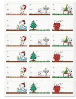 Peanuts Worldwide Snoopy and Woodstock Christmas Holiday Gift Tag Stickers, Set of 18