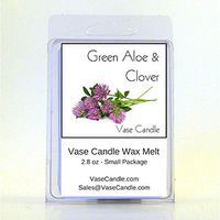 Vase Candle 2 Green Aloe and Clover Melts | 2.8 oz Premium Highly Scented Soy Paraffin Wax Tarts | 50 Hours