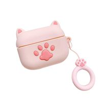 BONTOUJOUR AirPods Pro Case, Super Cute Creative Fun Cat Paw Kitty Feet Palm Pattern TPU Silicone Cover Protective Skin for Apple AirPods Pro/3 +Ring Lanyard -Pink