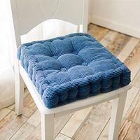 Peacewish Thicker Square Seat Cushion for Home Office Kitchen Indoor Solid Color Chair Pads (Blue, S)