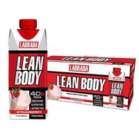 Lean Body Ready-to-Drink Strawberry Protein Shake, 40g Protein, Whey Blend, 0 Sugar, Gluten Free, 22 Vitamins & Minerals,  (Recyclable Carton & Lid - Pack of 12)  LABRADA