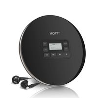 Hott Portable CD Player - CD611 - Compact Anti-Skip Shock Proof Music MP3 & Disc Player with Stereo Earbuds - for Kids & Adults - Home Car & Travel - Black