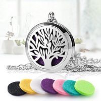 Floating Living Memory Lockets-Stainless Steel Charms Locket Necklace,12 Birthstones+6 Charms (Silver1)