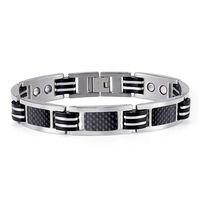 CAMORNY Titanium Magnet Bracelet Carbon Fiber Bracelet Titanium Magnetic Therapy Bracelet Mens Ladies Black Magnet Bracelet for Pain Relief Fatigue Limb Pain
