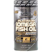 Omega3 Fish Oil 1000 mg Fatty Acids 350 mg Essential Series Platinum 100 Soft Gels