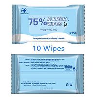 Disinfectant Wipes, 75% Alcohol Cleaning Wet Wipes Disinfectant Wipes, Daily Disinfecting Use for Hand Home House Travel Office, 1Pack, 10 Wipes
