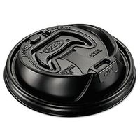 Dart Black Plastic Reclosable Lids, For 12-16 Oz. Cups, Black, Box Of 1,000