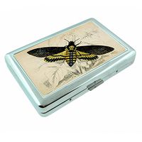 Perfection In Style Metal Silver Cigarette Case Vintage Insects Design 012
