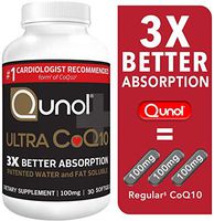 Qunol Ultra CoQ10 100mg, 3x Better Absorption, Patented Water and Fat Soluble Natural Supplement Form of Coenzyme Q10, Antioxidant for Heart Health, 30 Count Softgels