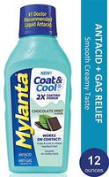 Mylanta Antacid and Gas Relief, Coat & Cool Formula, Chocolate Mint Flavor, 12 Fluid Ounces